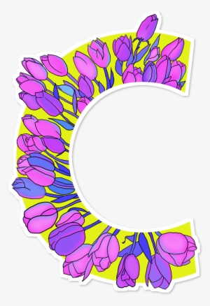 Adesivo Monograma Floral C De Eveline Pezzinina - Monogram