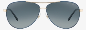 Ralph Lauren Ra4109 296 4u Blue/gold Aviator Sunglasses - Sunglasses