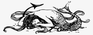 Mermaid Sleep Pictogram Computer Icons Map - Black And White Mermaid Png