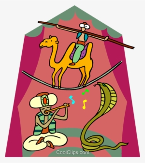 Tightrope Walker On Camel, Snake Charmer Royalty Free - Tightrope Walking