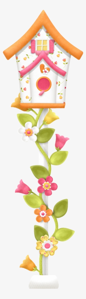 Ilustraciones De Flores Y Pajaritos En Png - Png Shabby Chic Birdhouse Clipart
