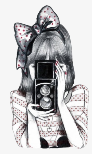 Brushes Com Fundo Transparente Para Photoscape - Girl With Camera Drawing
