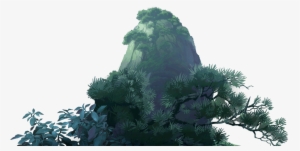 Mountain Trees Landscape Chinese Asian Ftestickers - Portable Network Graphics
