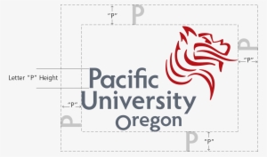 Minimum Size Diagram For The Pacific University Logo - Pacific University Boxers Logo