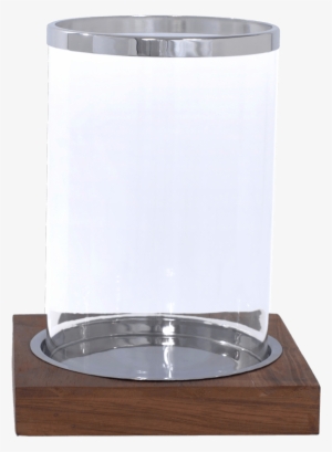 Wood Base Glass Cylinder Candle Holder - Glass Candle Holder Cylinder