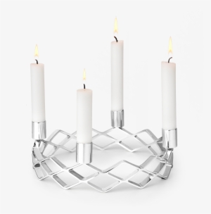Advent Candle Holder Oe25 5 Silver Plated Karen - Candle