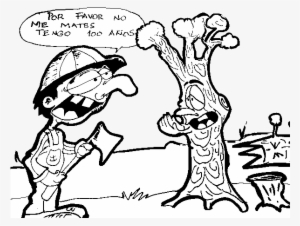 Dibujo De No A La Tala De Árboles Para Colorear - Non A La Deforestation