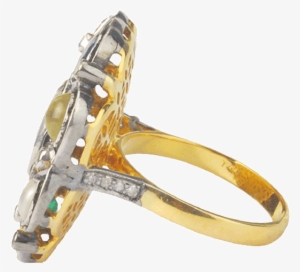 Victorian Ring In Silver And Gold With 9 Different - Silver