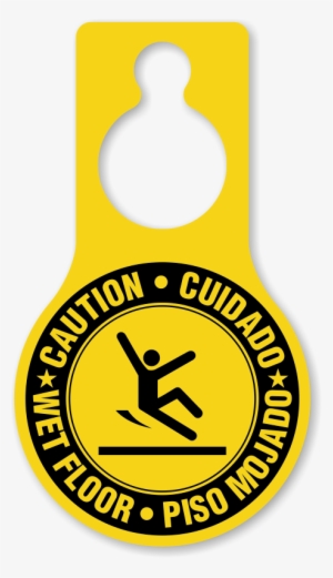 Caution Wet Floor Bilingual Door Hang Tag - Captain Sensible Crass Record