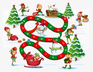 Christmas Decoration Game With Board Illustration Vector - Christmas Board Game
