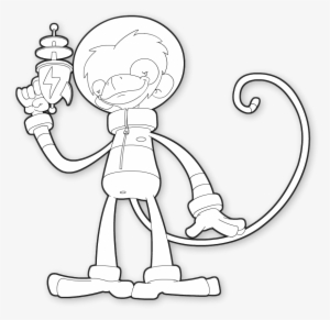 Space Monkey Vector Outline - Illustration