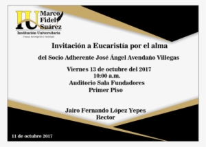 Invitación De Eucaristía Por El Alma - Invitaciones De Egresados Universitarios