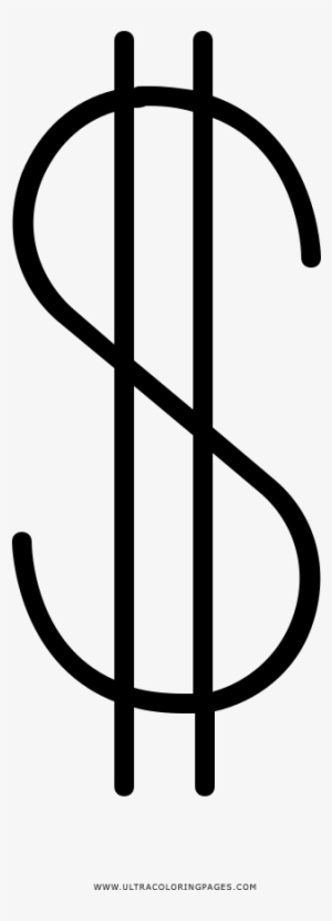 Dibujo De Signo De Dólar Para Colorear - Dollar Sticker