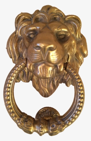 Cast Brass Large Lion Door Knocker On Chairish - Brass