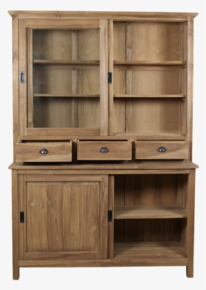 Display Cabinet - 150 Cm - Natural - Teak - China Cabinet