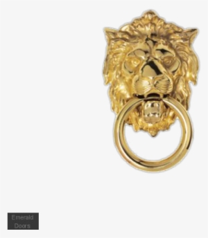 Georgian Lion Head Door Knocker - Door Knocker - Lion Head - Polished Brass