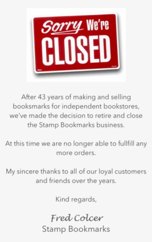 Stamp Bookmarks - - Closed Sign