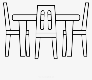 Dining Table Coloring Page - Comedor Dibujo Blanco Y Negro