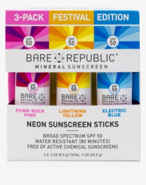 Spf50 Neon Sunscreen Stick 3-pack - Sunscreen