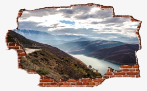 Zapwalls Decals River Hillside Moutains Breaking Wall