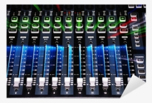 Main Mixer Board Of Sound System With Zoom Burst Light