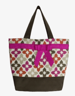 Novia Red Pink With Brown Nylon Essential Tote Bag - Handbag