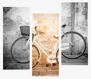 It Focused On Bicycle Sales & Services - Design Art 'bicycle Against Wall' Photographic Print