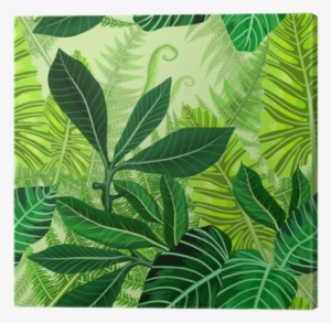 Cuadro En Lienzo Patrón Sin Costuras Con Hojas De Palmeras - Leaf