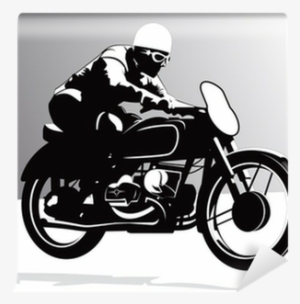 Biker On Motorcycle Vector Background Wall Mural • - Bmw Motorcycles