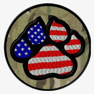 K9 Police Unit Velcro Patch K9 Paw American Flag Full - Embroidered Patch