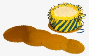 Sweet Carrier Collection Gold Embossed Scalloped Cake - Gold