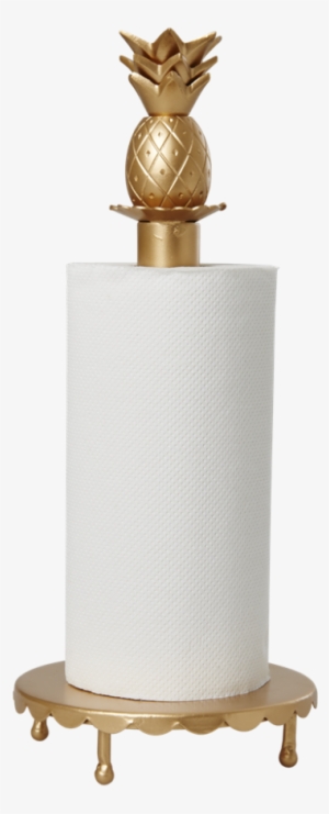 Gold Paper Towel Holder With Pineapple Decoration By - Rice Køkkenrulleholder Ananas Guld