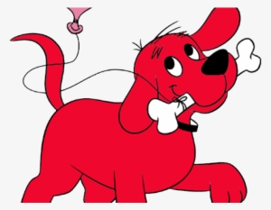 Puppy Clipart Cartoon - Clifford The Big Red Dog With Bones