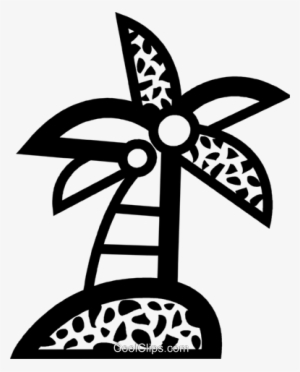 Palm Tree With Coconuts Royalty Free Vector Clip Art