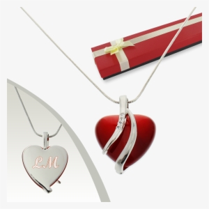 Colgante Corazón Rojo Con Cristales Swarovski - Cadeau Pour Sa Copine Rouge