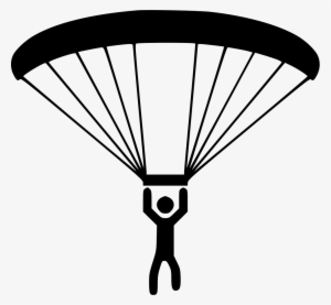 Png File Svg - Paragliding White In Black