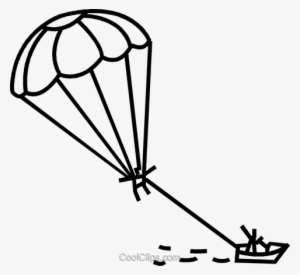 Parasailing Paragliding Royalty Free Vector Clip Art - Parasailing Clipart Black And White