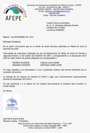 Comunicacion Silbato De Oro 2012-2013 - Acuerdo Nacional