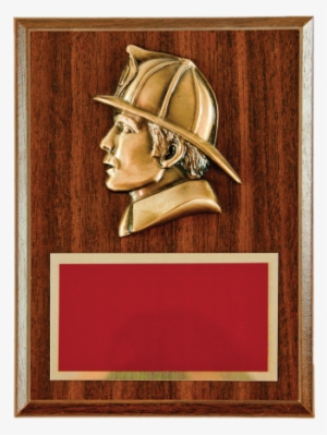 Bronze Finish Firefighter Head With Brass Engraving - Bronze