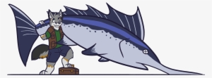 A Big Sword-fish - Cartoon