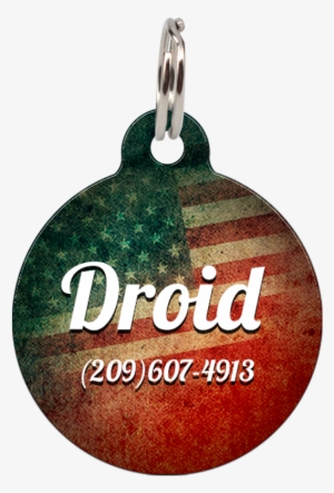 Vintage American Flag Patriotic Dog Id Tag For Pets - Dog