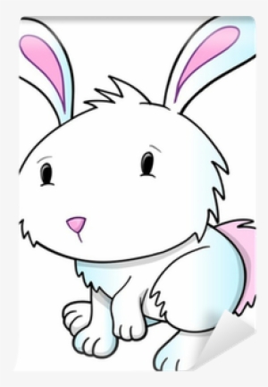 Cute Easter Bunny Rabbit Vector Illustration Wall Mural - Vector Graphics