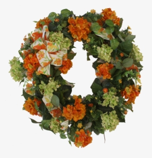 Light Green And Orange Summer Wreath/ver06 - Photograph