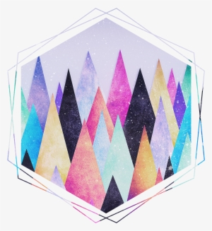 Colorful Abstract Geometric Triangle Peak Wood's