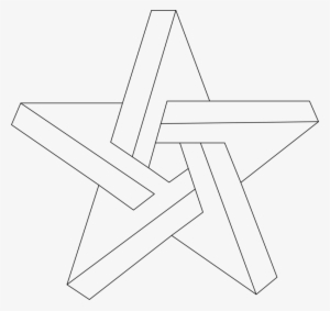 Line Art Star Triangle Optical Illusion - Impossible Star