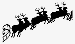 Sleigh Clipart Flying Reindeer - Santa Claus Sleigh Png