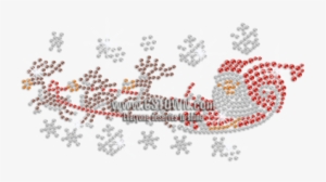 Magic Santa Sleigh Reindeer Iron-on Rhinestone Transfer - Stitch