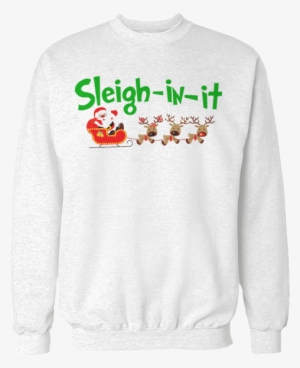 Sleigh In It Unisex Sweatshirt - Sleigh In It - Christmas Raglan / White/green / M