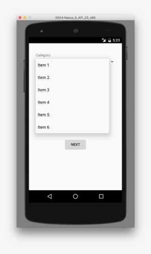 Android Spinner Drop Down List - Android Studio Emulator Hello World