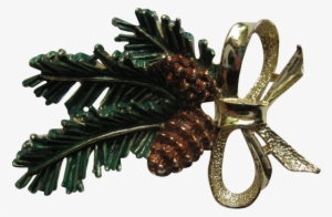 Vintage Signed Gerrys Christmas Pine Boughs Pin Broach - Christmas Day